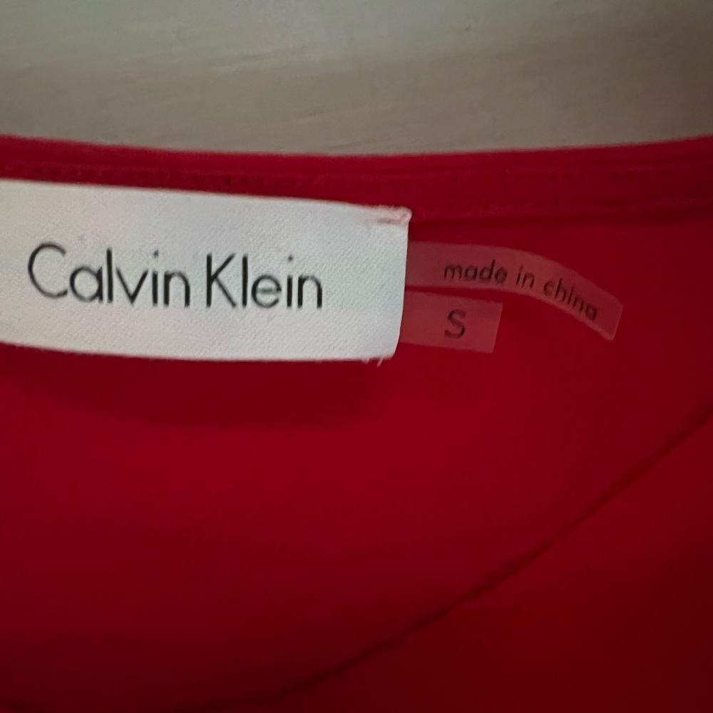 NWT Calvin Klein, red, cowl neck, sleeveless blouse - Picture 3 of 4
